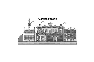 Poland, Poznan City Skyline Isolated