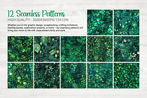 Emerald Forest Seamless Patterns