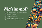 20 Papercraft Space Backgrounds, a Decorative Illustration by Incomelion (Thumbnail 2 of 6)