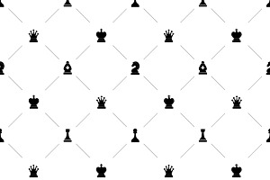 Luxury Pattern With Chess Symbols