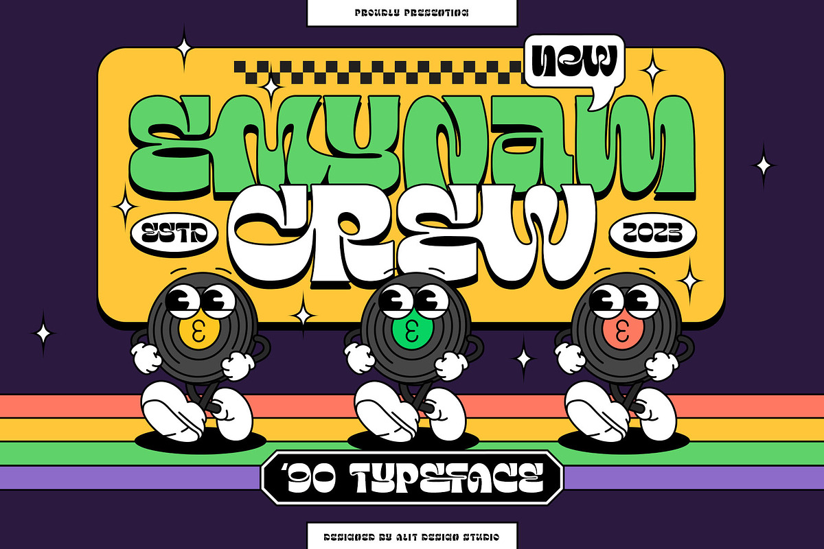 Emynam Crew Typeface, a Sans Serif Font by alit design (Photo 1 of 20)