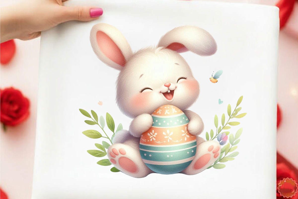Happy Eater Bunny Clipart, an Animal Illustration by designcity5 (Photo 4 of 5)