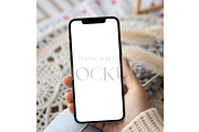 Handheld iPhone Screen Mockup, a Mockup by MockupWizard (Thumbnail 1 of 3)