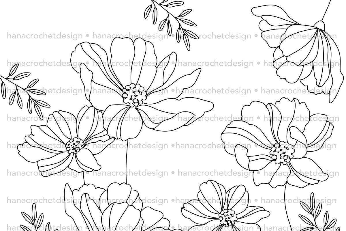 hand drawn floral outline svg file, a Graphic by hanacrochetdesign (Photo 2 of 5)