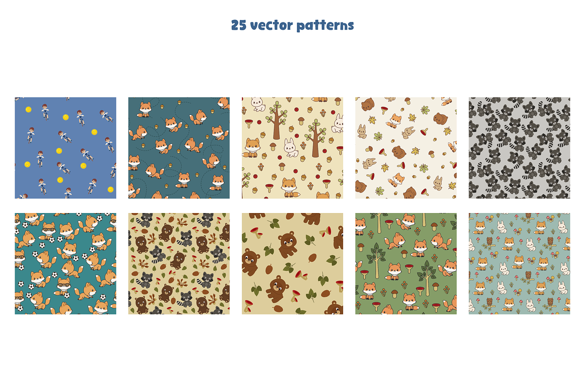 Boyish Vector Seamless Patterns, a Pattern Graphic by Digitaliya (Photo 2 of 10)