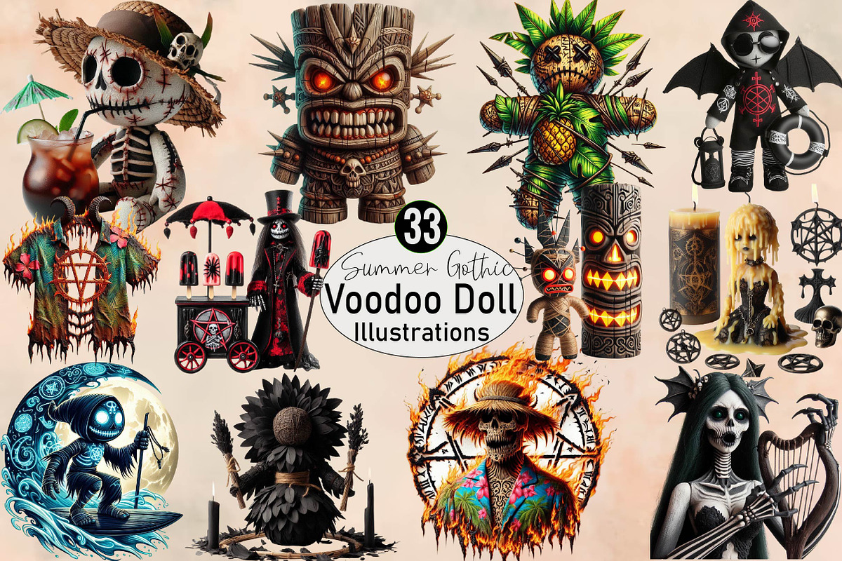 Summer Gothic Voodoo Doll  Sublimat, an Illustration by SVGArt (Photo 1 of 8)