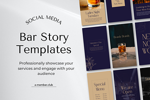 Bar Social Media Story Templates