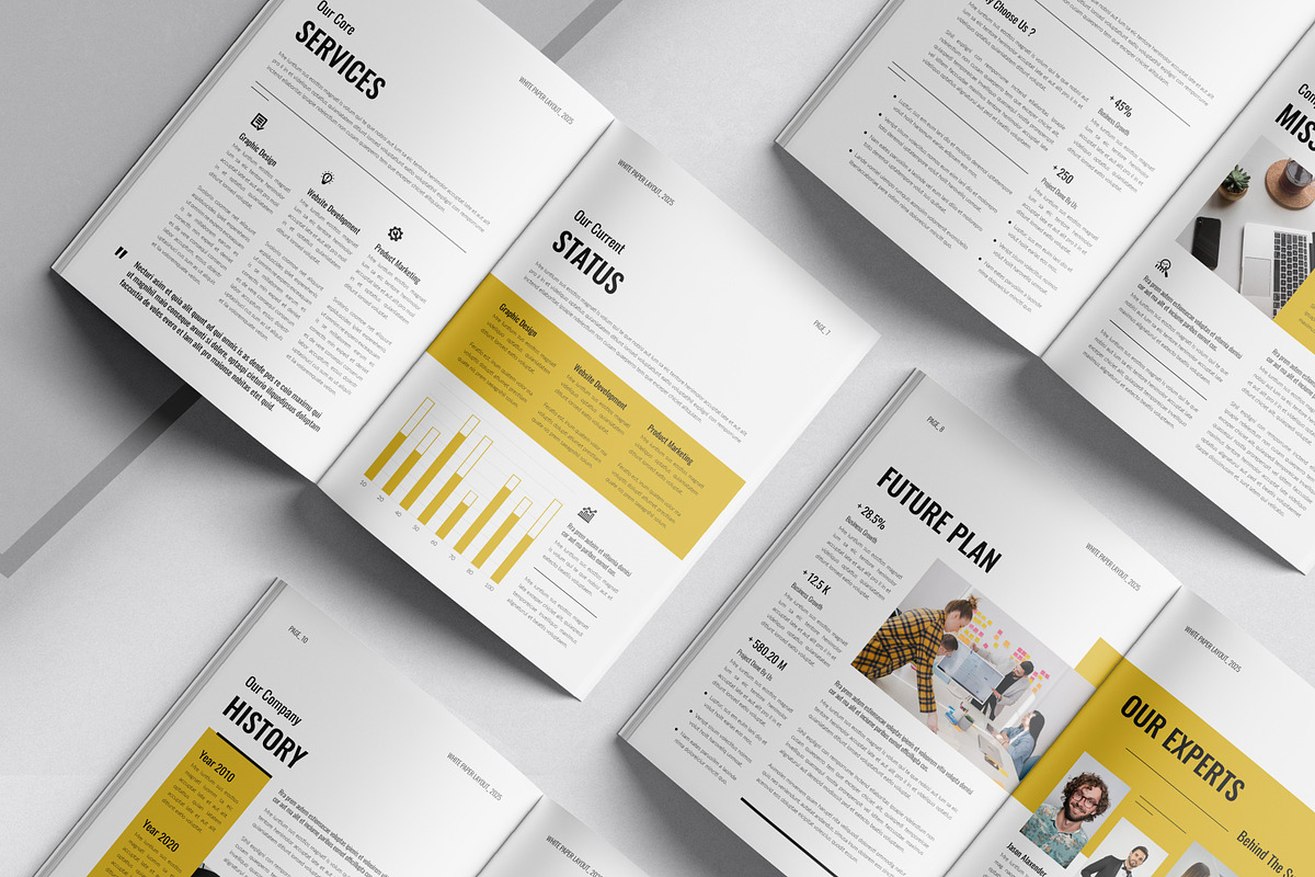 Business White Paper Template, a Brochure Template by DesignCrest (Photo 6 of 13)