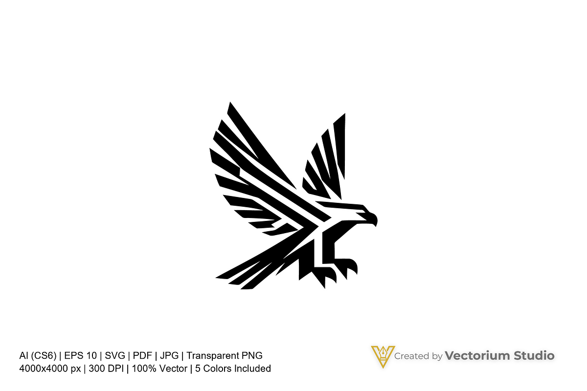 Geometric Eagle Flying Logo, a Branding & Logo Template by Vectorium Studio (Photo 1 of 5)