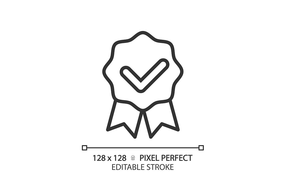 Award badge with check mark, an Icon by IMG Visuals
