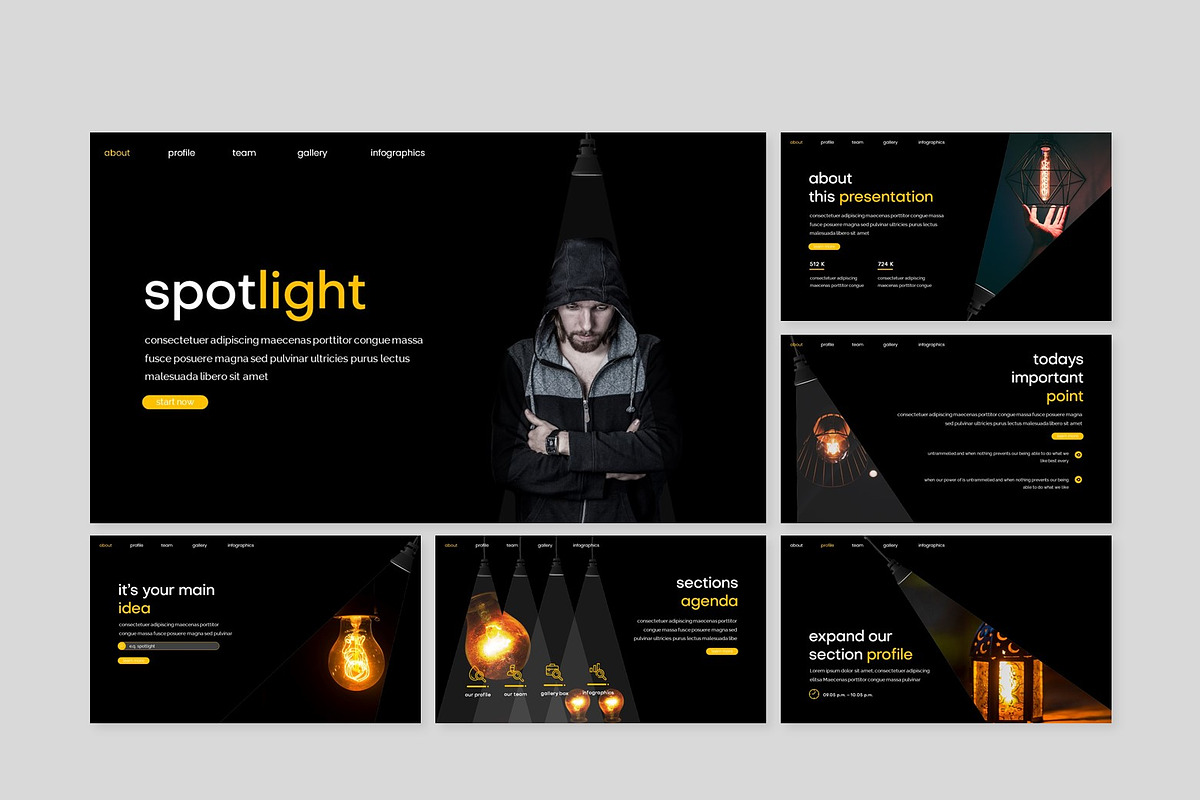 Spotlight - Google Slides Template, a Presentation Template by inspirasign