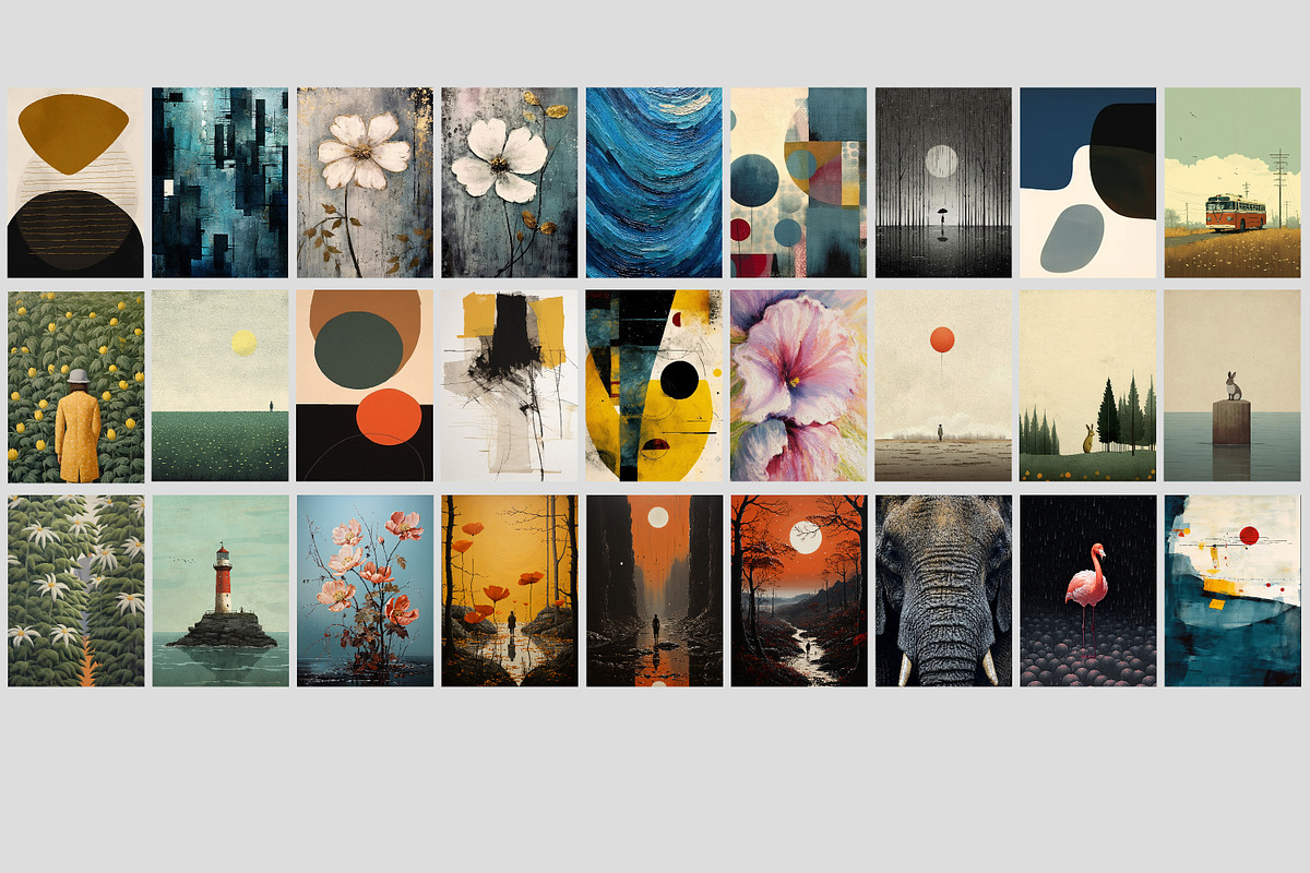 Various styles of abstract paintings, a Pattern Graphic by Muzi pear studio (Photo 9 of 12)