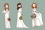 Set of 12 cute brides, an Illustration by Salvadorova (Thumbnail 2 of 6)