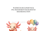 11 Axolotl Clipart, an Animal Illustration by Pati Charm Studio (Thumbnail 4 of 8)