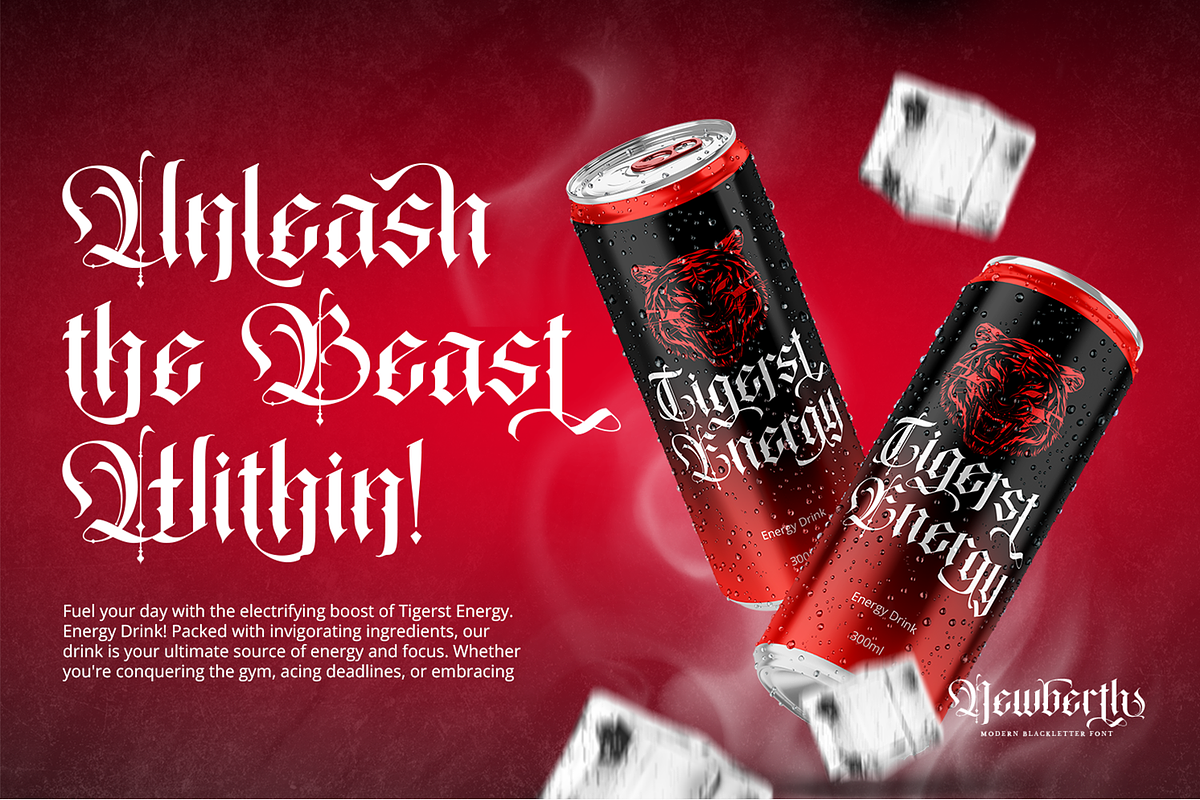 Newberth - Modern Blackletter Font, a Blackletter Font by Pixesia Studio (Photo 3 of 11)