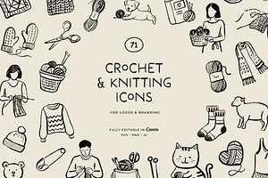 KNITTING & CROCHET illustrations, a Decorative Illustration by Crocus Paperi