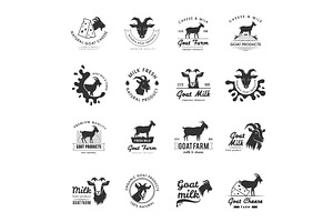 Goat milk badges. Dairy food logos, a Graphic by Onyx
