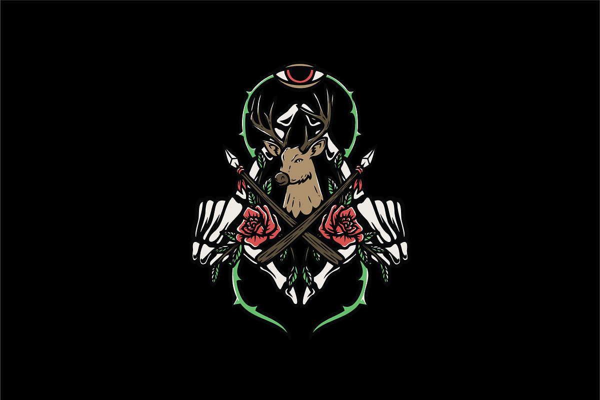 Deer and Skeleton, an Object Illustration by nomlimo.com (Photo 1 of 3)