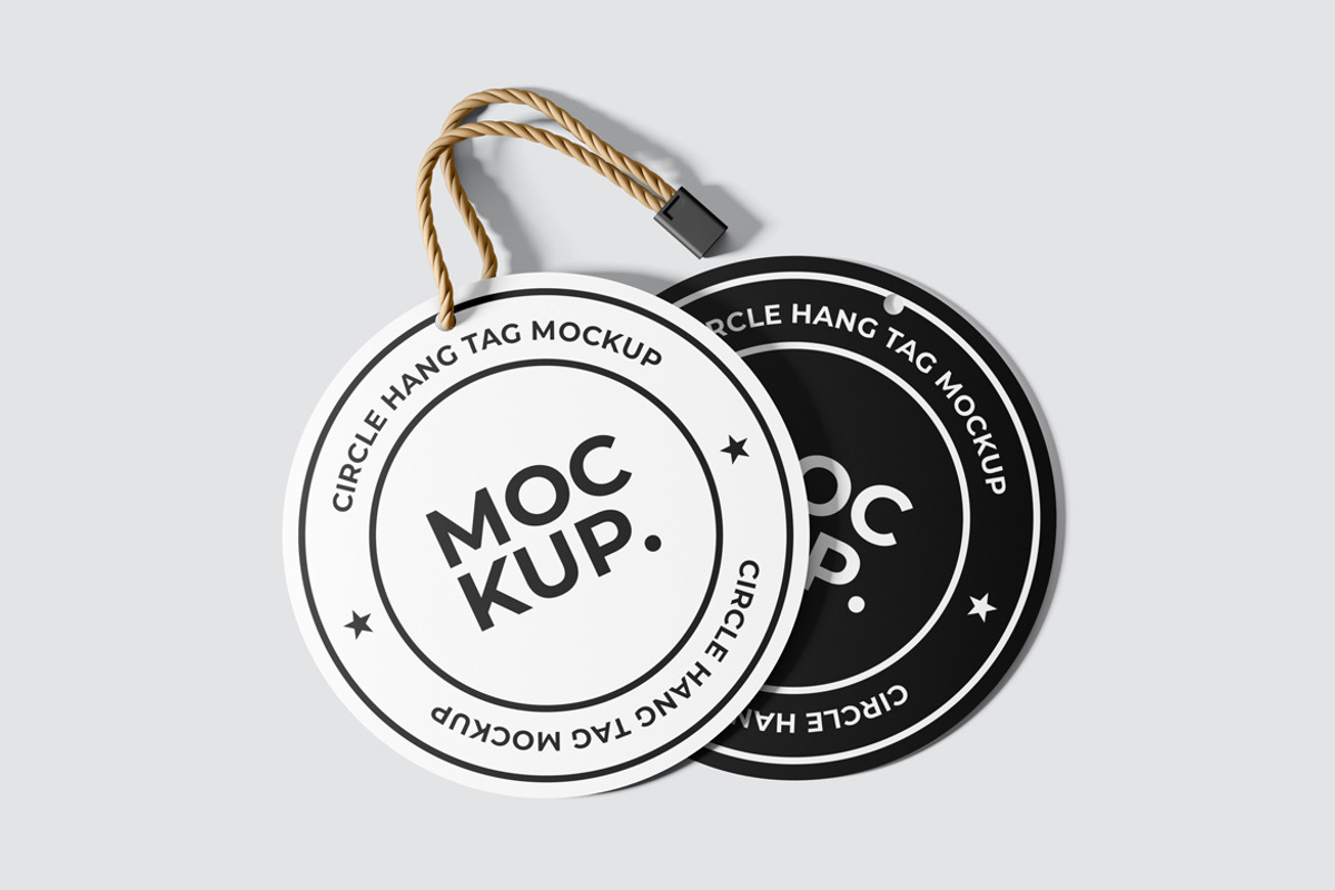 Circle Hang Tag Mockup, a Product Mockup by Rizky Audymas (Photo 2 of 8)