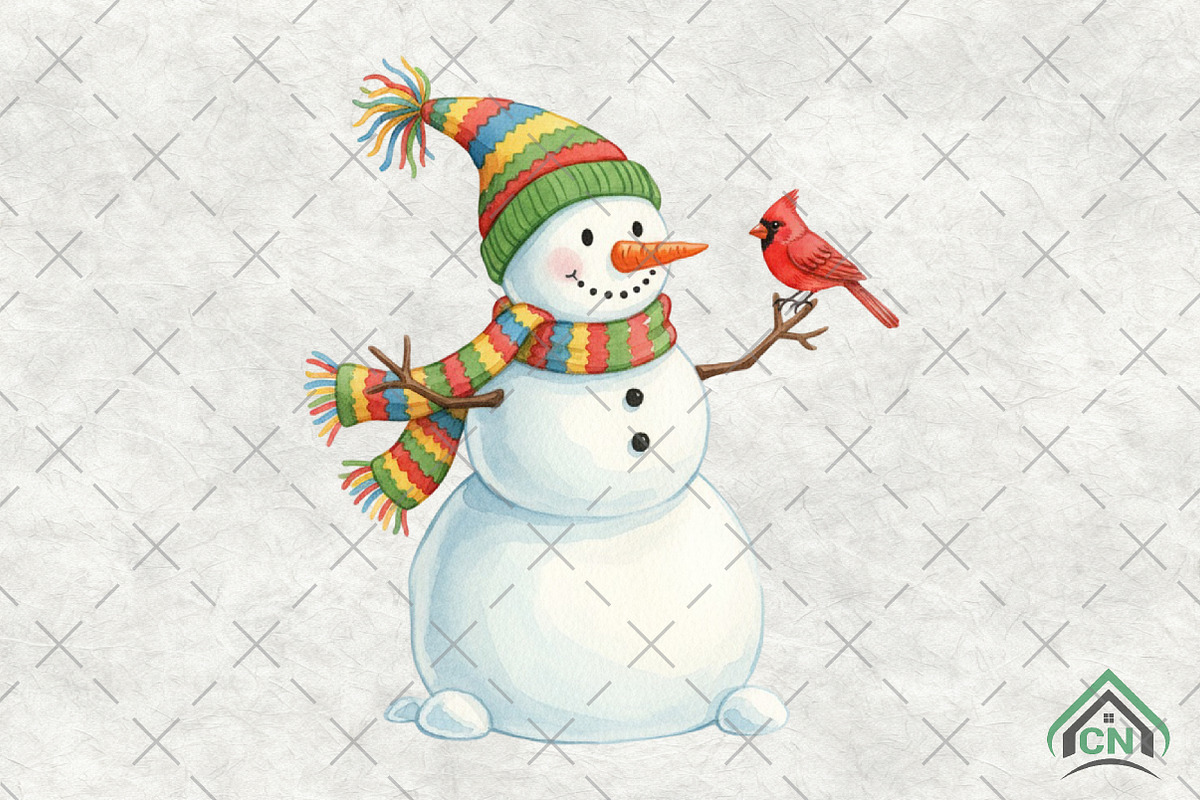 Christmas Cute Funny Snowman PNG, an Illustration by Craft Nest (Photo 1 of 6)