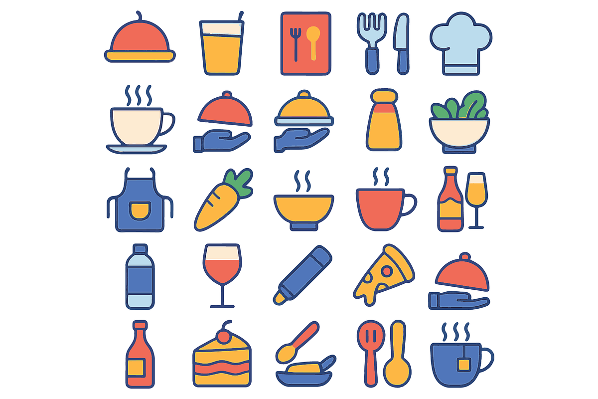 Modern Food Icon Pack, an Object Graphic by nikagraphic