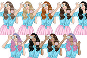 Sweet Girl Clipart Girls, a Person Illustration by GlamArtZhanna (Thumbnail 4 of 4)