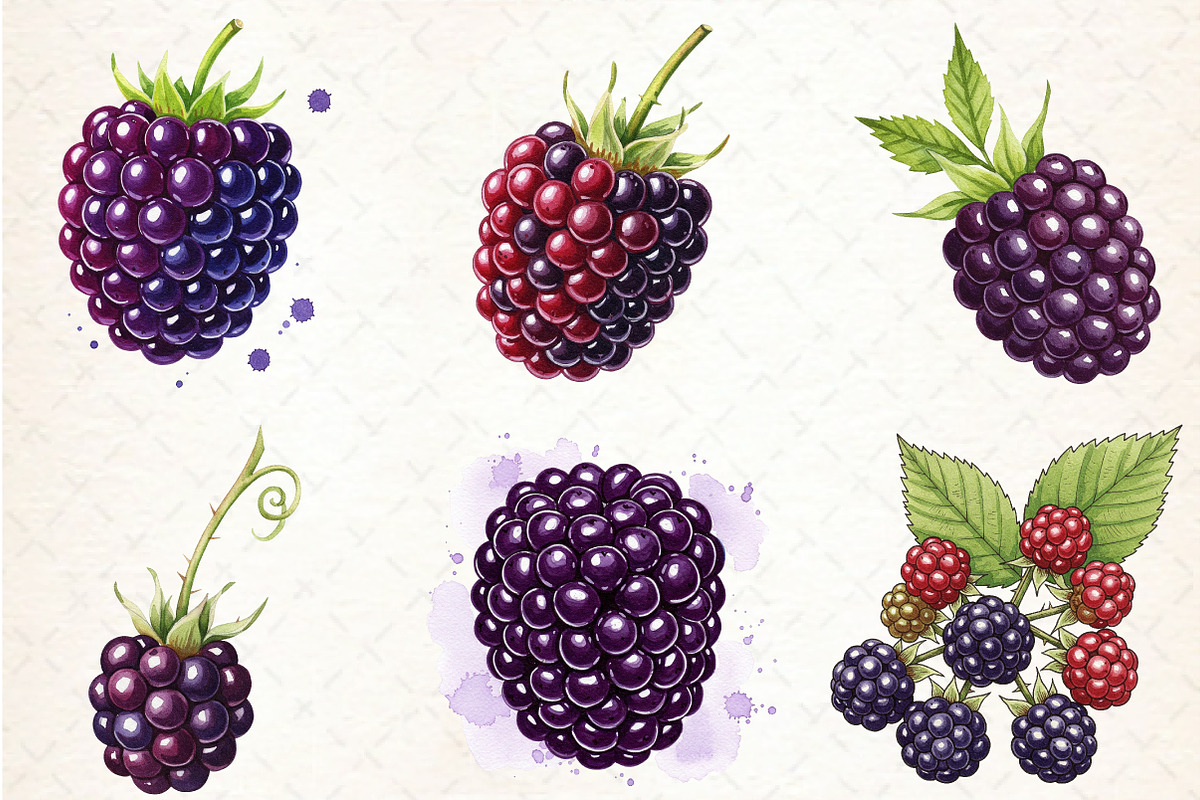 Watercolor Blackberry Clipart, an Illustration by Libby Wishes (Photo 4 of 5)
