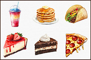 Junk Food Watercolor Clipart, an Illustration by Sublimation Artist (Thumbnail 3 of 6)