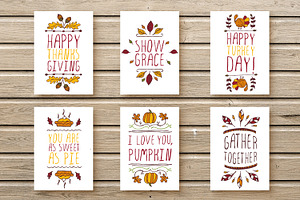 Hand-sketched Thanksgiving elements