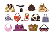 Stylish bags set + banner + pattern, an Object Illustration by PaperTrident (Thumbnail 1 of 3)
