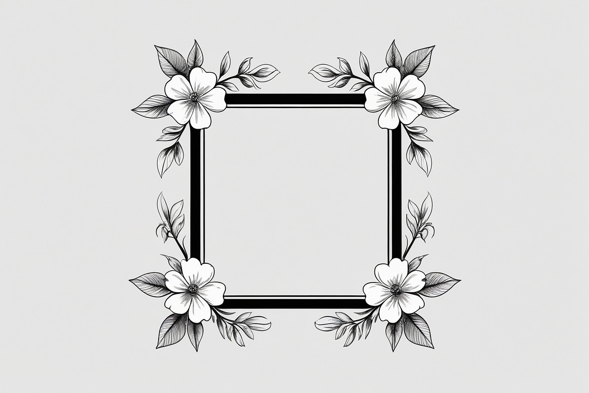 Elegant Floral Frame Bundle, an Illustration by Creativeshirt (Photo 3 of 9)