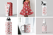 Red & White Snowflakes, an Illustration by Mashimara (Thumbnail 2 of 5)
