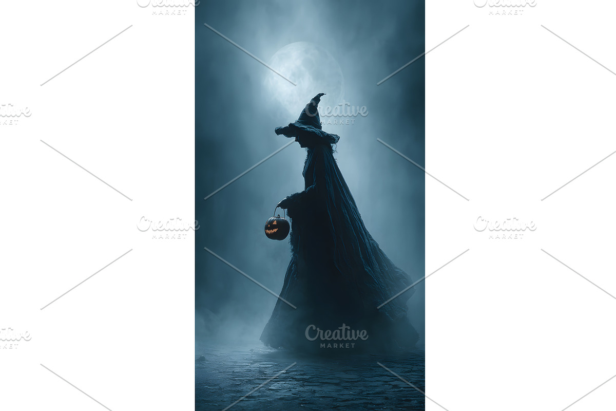 Fool moon with a Witch holding a, an Illustration by Lukas Jonaitis SHOP