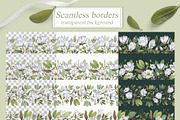 Watercolor Magnolia Flower Set, a Decorative Illustration by LenArt (Thumbnail 14 of 18)