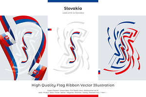 Slovakia flag ribbon vector