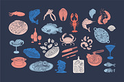 Seafood illustrations Set, a Food Illustration by Vasylyka (Thumbnail 6 of 8)