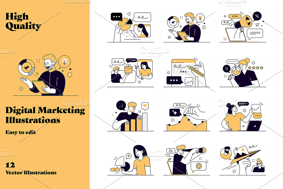 Illustration of digital marketing, a Person Illustration by Creative Graphics