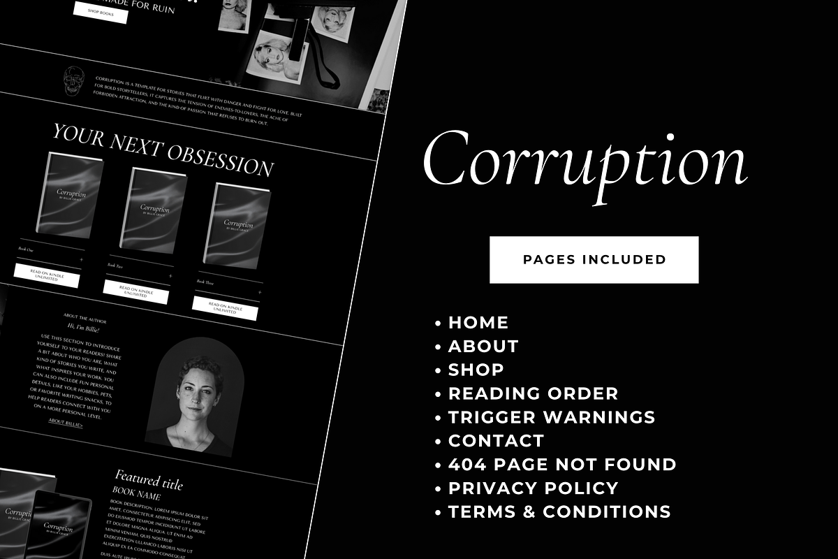 Squarespace Author Website Template, a Squarespace Template by Billie Grace Studio (Photo 4 of 8)