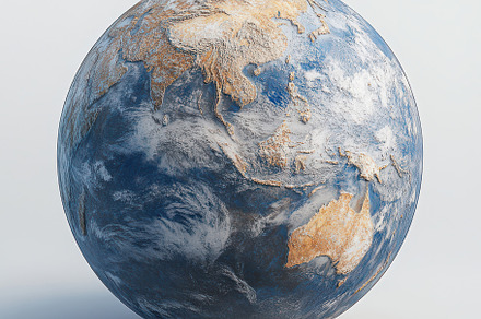 Earth Globe Blue Ocean Gold Landmass, a Background Photo by Pixeness