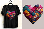 Patchwork Heart Valentine's Day Clip, an Illustration by SVGArt (Thumbnail 7 of 8)
