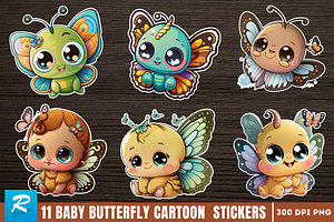 Cute Baby Butterfly Cartoon Characte