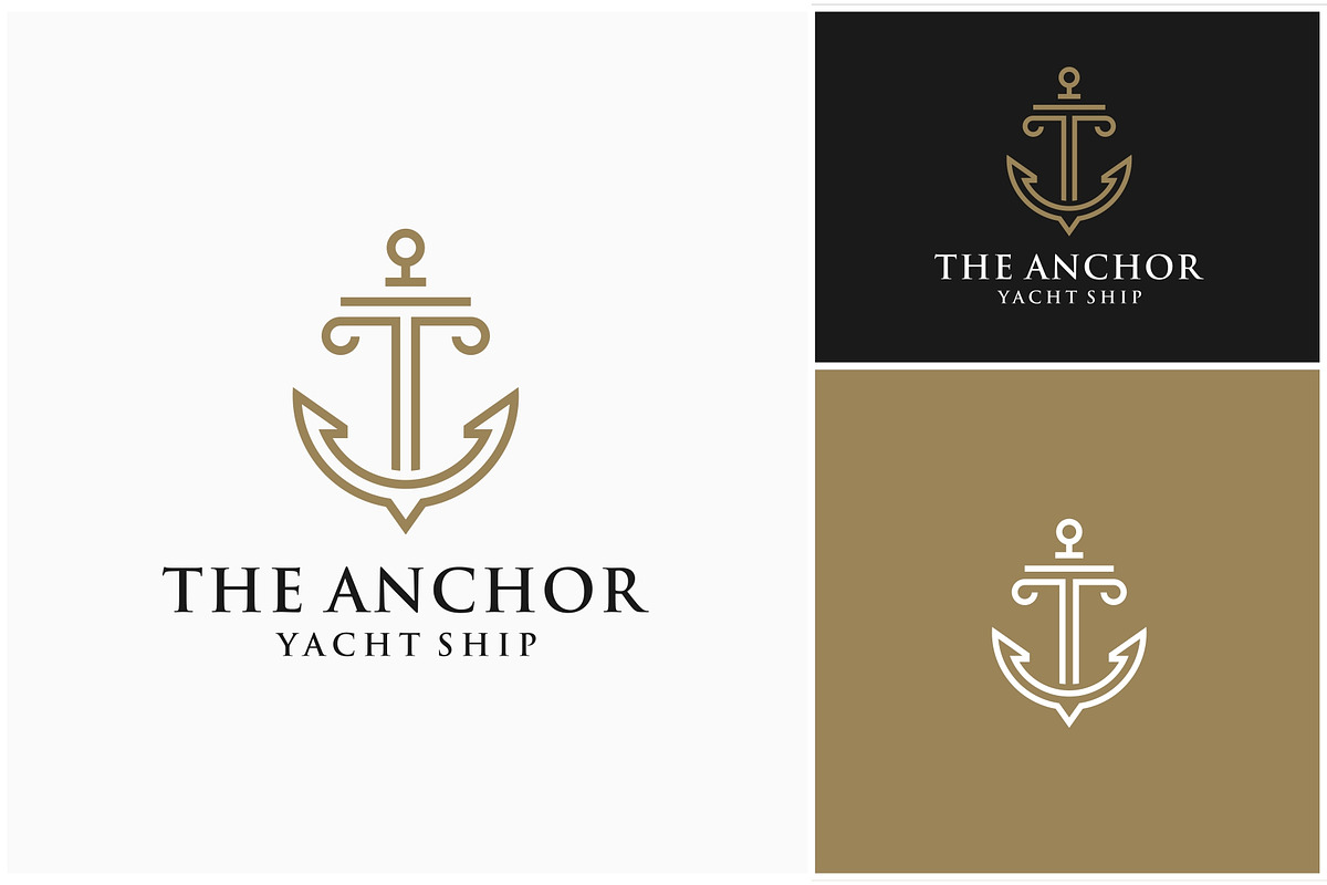 Anchor Sailor Line Art Luxury Logo, a Branding & Logo Template by ika trisiana