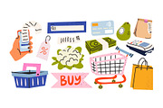 Groovy Shopping Sale Clipart, a Decorative Illustration by Luamor (Thumbnail 3 of 6)