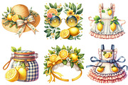 Lemon Clipart Summer Fashion Cottage, an Illustration by Watercolor design (Thumbnail 3 of 4)