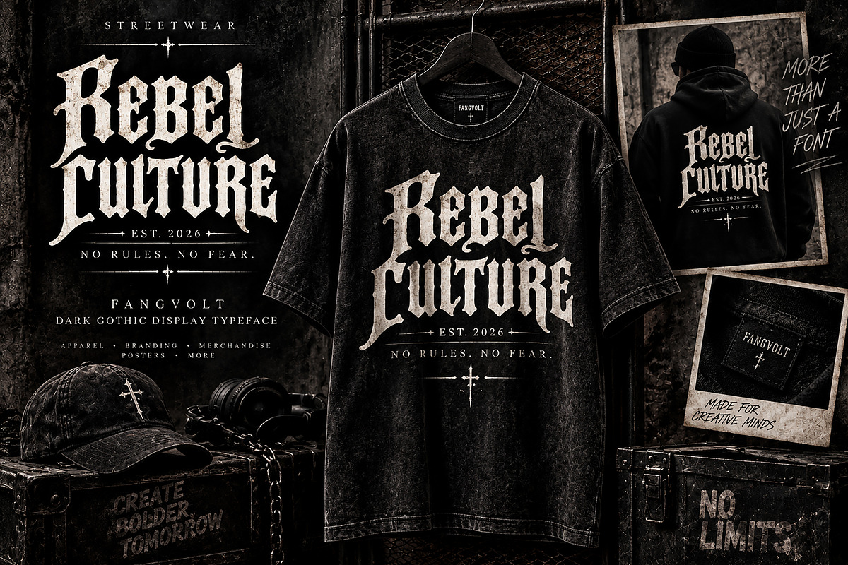 Fangvolt – Dark Gothic Display Font, a Blackletter Font by Wow Magic (Photo 5 of 5)