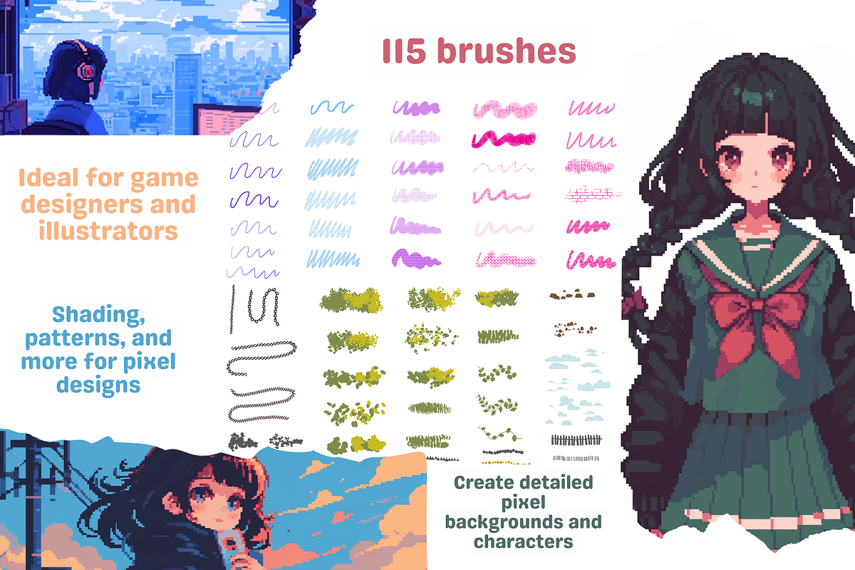 Premium Pixel Brushes for Procreate, a Brush Add-On by nikiartcorner (Photo 3 of 9)
