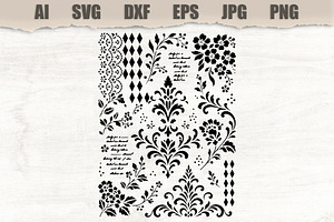 Stencil Floral Damask
