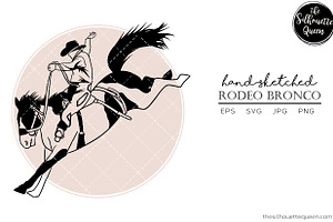 Hand Drawn Rodeo Bronco Vector