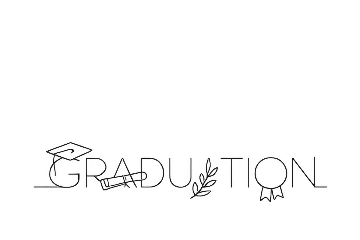 Graduation text written in an artist, an Illustration by Dvoevnore photos