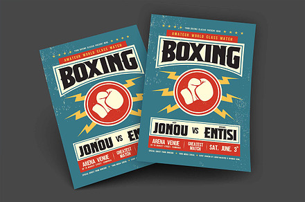 Retro Boxing Match Flyer